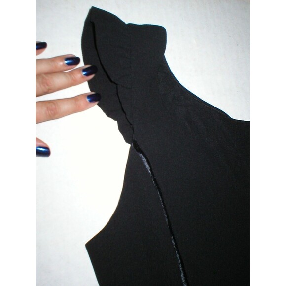 New Womens 8 NWT Belt Sleeveless Dress Black L'AGENCE Silk Blend Crepe Lined - Picture 10 of 12